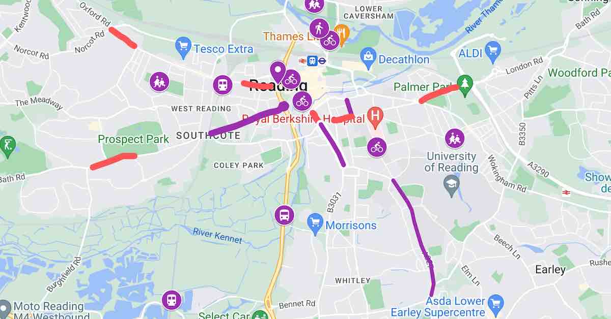 Blitz of new bus lanes in Reading