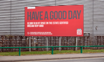 Billboards with green credentials at Slough Trading Estate