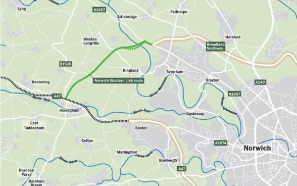 Norwich Western Link pre-planning consultation to launch later this month