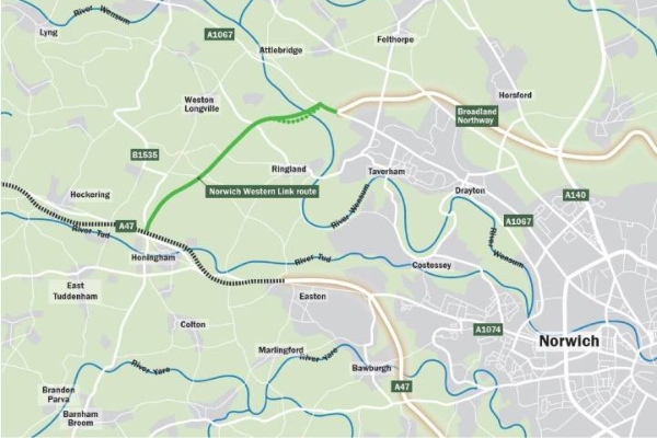 Norwich Western Link pre-planning consultation to launch later this month