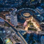 Ariel topping out  “kagami-biraki” at former BBC Television Centre