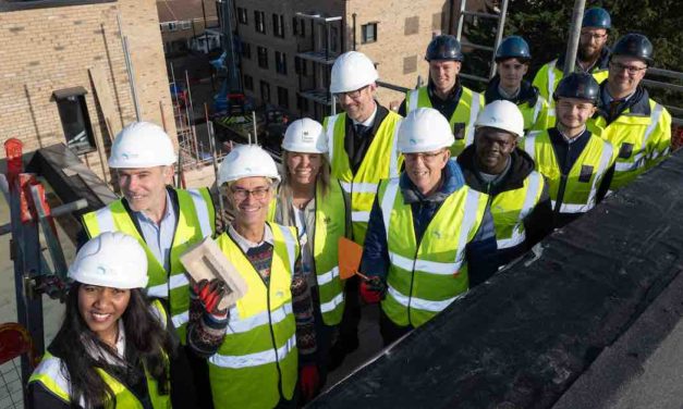 Topping out at site of new sustainable council homes