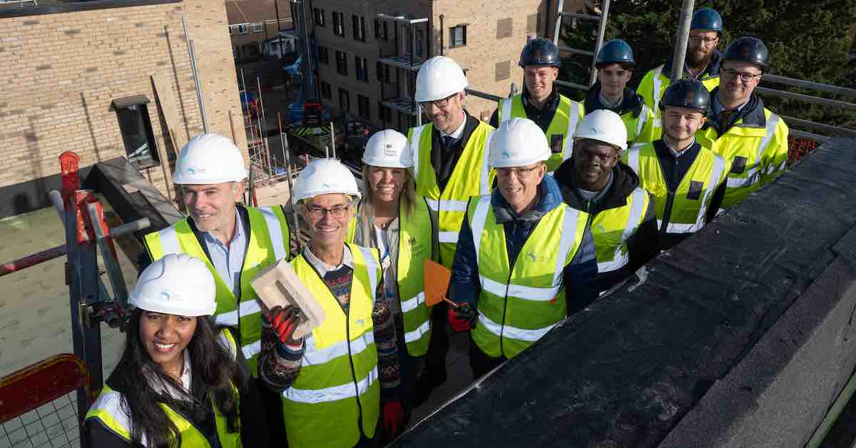 Topping out at site of new sustainable council homes